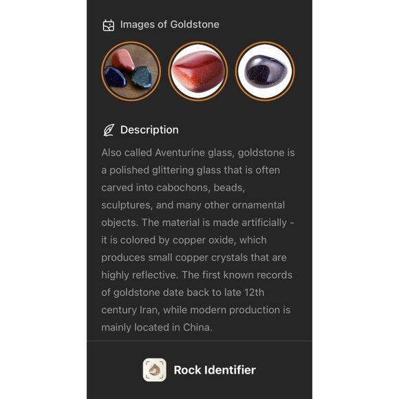 Goldstone Oval Gemstone Ring in Silvertone Size 9.5 - Picture 12 of 12